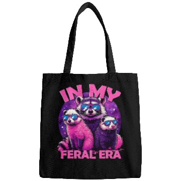 Discover Raccoon Pet In My Feral Era Awesome Raccoon Cringe Meme Funny Raccoon Bags