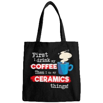 Discover Coffee Fun Pottery Ceramics Clay Saying But First Coffee Phrase Bags