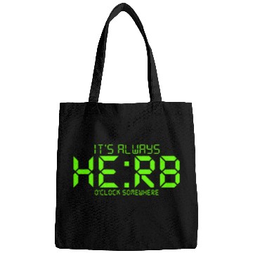 Discover Retro Pixel Herb Clock Its Always Herb OClock Somewhere Bags