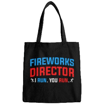 Discover Fireworks Director I run You run July Patriot American Flag Bags