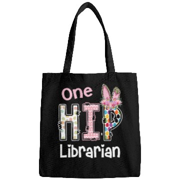 Discover Librarian Job One Hip LibrarianBunny Leopard School staff Easter Bags