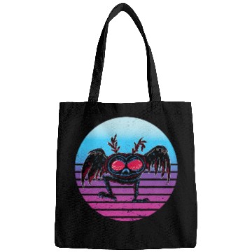 Discover Retro Sunset Mothman Cryptozoology Cryptid Monster Folklore Bags