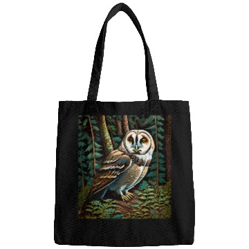 Discover Owl Pet Barn Owl in a Dark Forest Bags