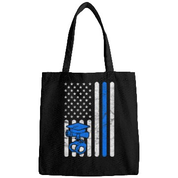 Discover Police Academy Graduation Him Her Exam American Flag Bags
