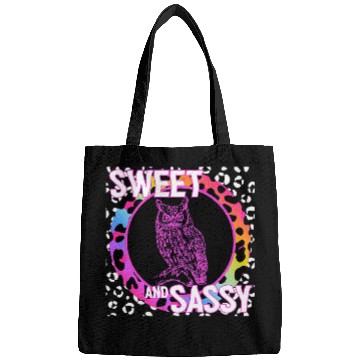 Discover Owl Pet Cute Barn Owl 90s Nostalgia Rainbow Leopard Print Tropical Bags