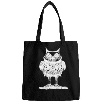 Discover Owl Pet Snowy White Barn Owl Illustration Bags