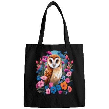 Discover Owl Pet Cute European Barn Owl Surrounded by Bold Spring Flowers 6 Bags