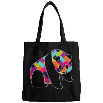 Discover Panda Pet with Colorful Herringbone Pattern Bags