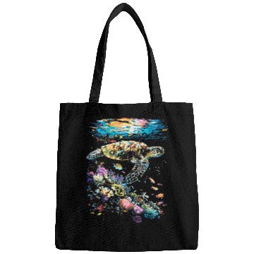 Discover Turtle Pet Hawaii Postcard Turtle Swimming Crystal Clear Bags