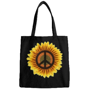 Discover Sunflower Peace Sign 1960s 1970s Hippie Flower Retro Bags