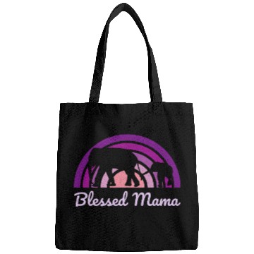 Discover Elephant Pet Blessed Mama Rainbow Elephant Mother Lavender Purple Bags