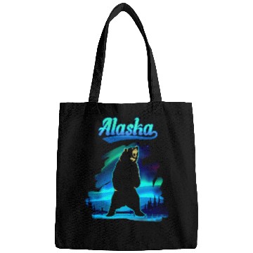 Discover Bear Pet Roaring Bear Alaska Northern Lights Aurora Bags