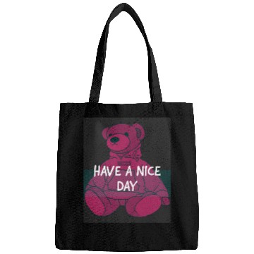 Discover Bear Pet Have A Nice Day Pink Bear Bags