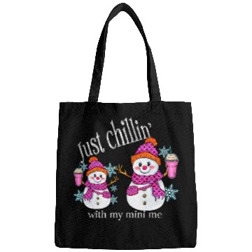 Discover Coffee Fun I m Just Chillin Snowman with Coffee Mom and Me Bags