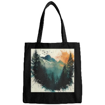 Discover Tree Woods dark Green Nature Outdoor Explore forest green 2 Bags
