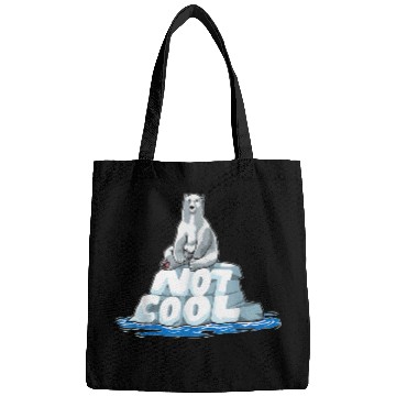 Discover Bear Pet Save Earth NOT COOL Melting Ice Polar Bear Global Warming Bags