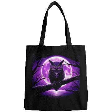 Discover Owl Pet Enchanting Owl and Full Moon Graphic Design Mystical Night Bags