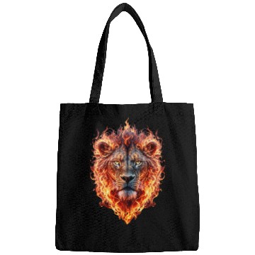 Discover Lion Pet Face in Flames Bags