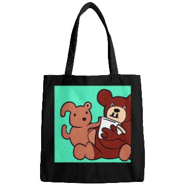 Discover Bear Pet Hot Chocolate Drinking Bear Super Cute Odd vintages Cartoon Bags