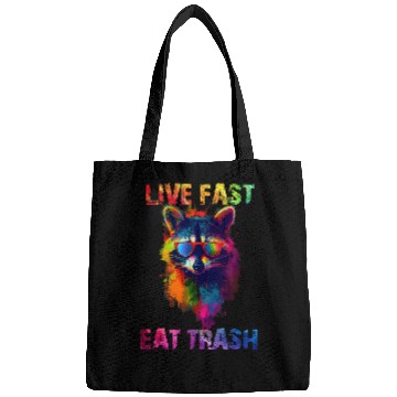Discover Raccoon Pet Live Fast Eat Trash Panda Colorful Bags