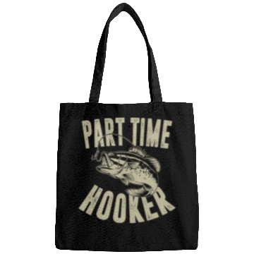 Discover Mens Funny Full Time Dad Part Time Hooker Bass Fishermen Fisher 5 Bags