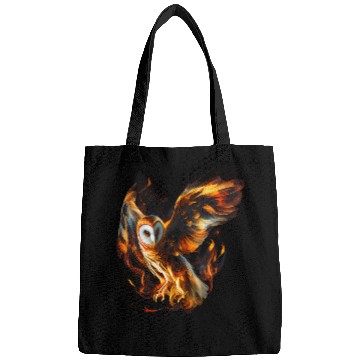 Discover Owl Pet Fiery Barn Owl Graphic Tees for Men Women Boys Girls Bags