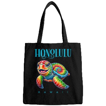 Discover Turtle Pet Honolulu Hawaii Smiling Tie Dye Sea Turtle Bags