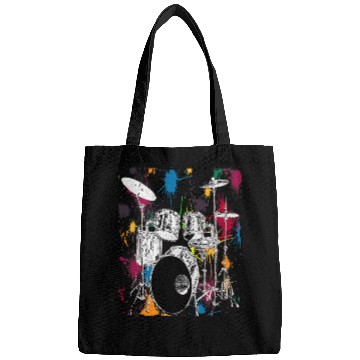 Discover Drums Drummer Silver Drum Set Artistic Design Gift Tee Drums Bags