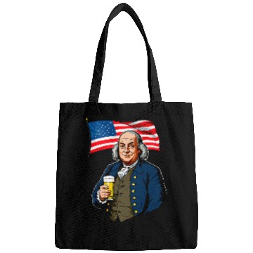 Discover Beer Fun Benjamin Franklin With Beer Mug American Flag 8 Bags
