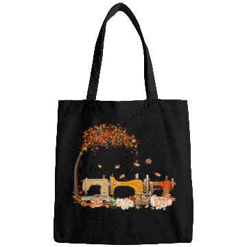 Discover Sewing Machine Lover Quilter Fall Vibes Bags