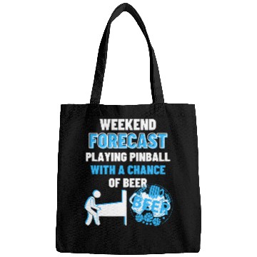 Discover Beer Fun Weekend Forecast Playing Pinball Beer Funny Pinball Bags