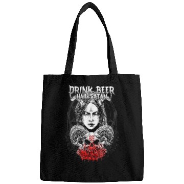 Discover Beer Fun Hail Satan I Occult Baphomet Bags