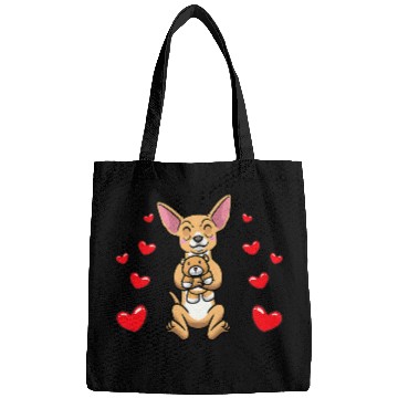 Discover Chiweenie Dog With Stuffed Animal 1 Bags