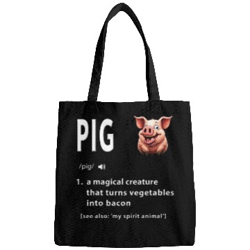 Discover Bacon   Funny Pig Definition Hilarious Bacon Lover Bags