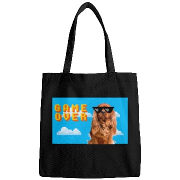 Discover 8Bit Game Over Cavalier King Charles Brown Bags