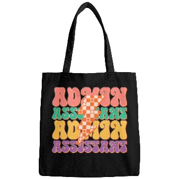 Discover Admin Assistant Retro Groovy Lightning Bolt Office Secretary Bags