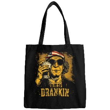 Discover Beer Fun Ben Drankin Beer Lover 4th of July Funny Benjamin Franklin Bags