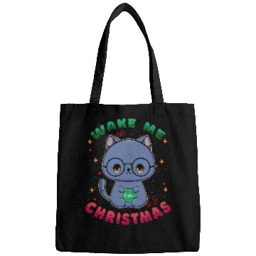 Discover Coffee Fun Merry Fluffmas black cats Santa Christmas Coffee Meowdy Bags
