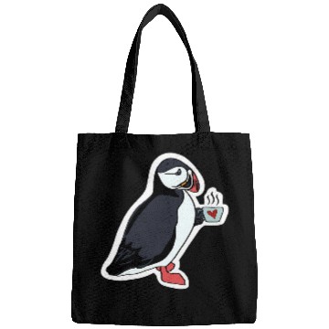 Discover Coffee Fun Puffin Drinking Coffee Bags