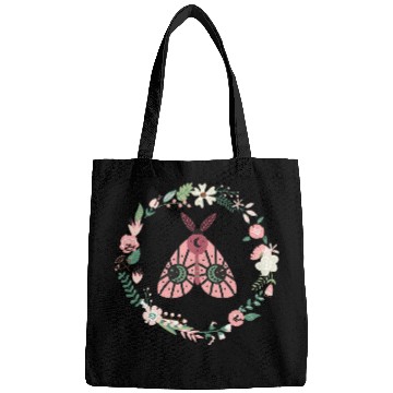Discover Celestial Mystic Moth With Flowers Artwork Bags