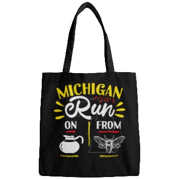 Discover Coffee Fun Michigan Cicada Coffee Funny Michigan MI State Michigander Bags