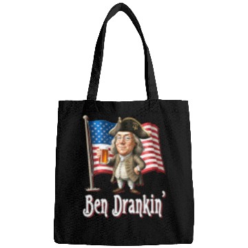 Discover Beer Fun Ben Drankin Benjamin Franklin Drinking A Beer Bags