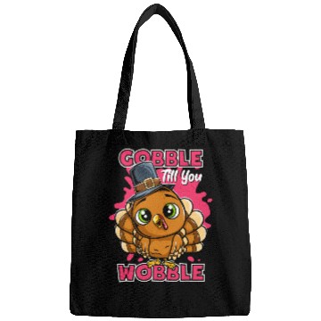 Discover Gobble Till You Wobble Thanksgiving Pilgrim Kids Top Bags