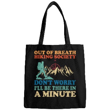 Discover Out Of Breath Hiking Society Funny Hiking Retro Bags