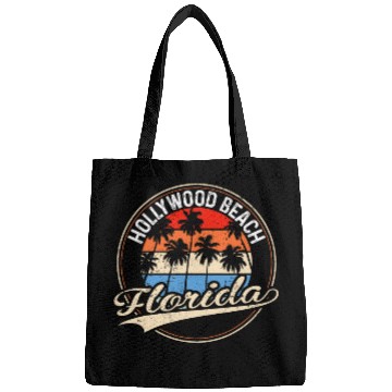 Discover vintages Hollywood Beach Florida Palm Tree Beach Bags
