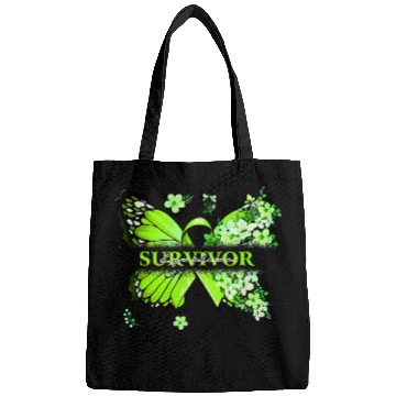 Discover Butterfly Flowers Lime Green Ribbon Lymphoma Warrior Bags