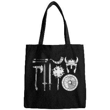 Discover Viking warrior equipment swords helmet ax horn Valhalla Bags