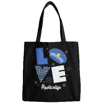 Discover Police Life Love Christmas Graphic Oversized Bags