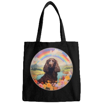 Discover Boykin Spaniel Rainbow Bridge Cute Memorial Puppy Dog Art Bags