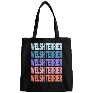 Discover Funny Modern Repeated Text Design Welsh Terrier Bags